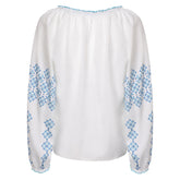 ABBA Anni-Frid Synni Lyngstad White Blue Rhombus Shirt Retro Outfits Cosplay Costume